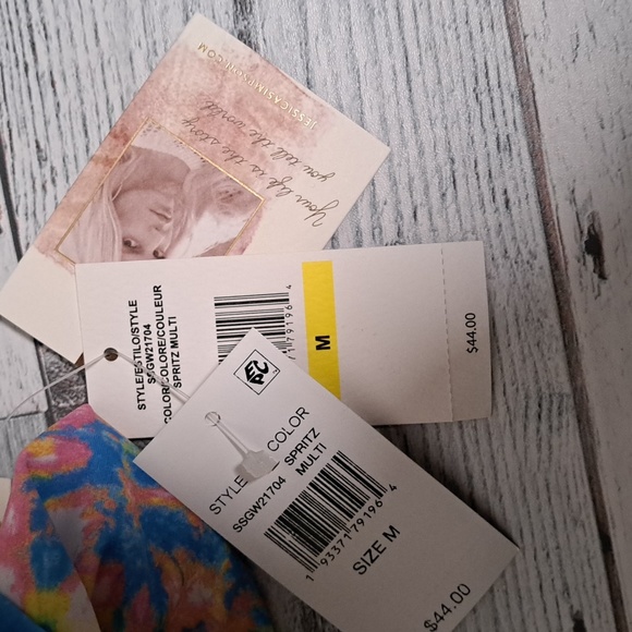 Jessica Simpson Shirred Side Tie Dye Bikini Swim Bottom - Picture 10 of 11